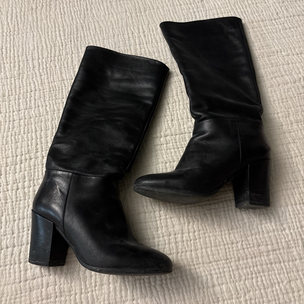 Aldo y2k black leather knee-high boots - Picture 2 of 3